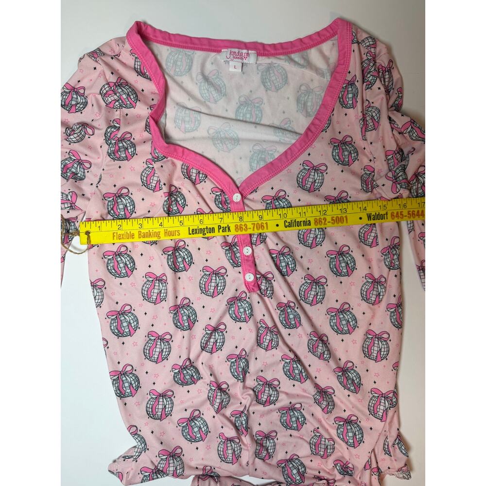 Just Being Jordan Size L Pajamas Disco Ball Pink Stretchy Sleep - Picture 4 of 4